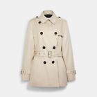 COACH Classic Short Trench Coat Double Breasted Womens Size S
