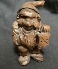 Vintage Hand Carved Gnome Figurine Dark Wood German Black Forest Bearded