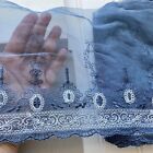 Stretch Light Grey Embroidered Lace Trim for Sewing/Crafts/Bridal/6.75