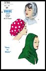 Vogue 5785 Pattern SNOOD Hood Hat Cap Chemo Cancer Alopecia