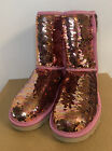New - Women’s Ugg Classic Short Sequin Pink Boots Size 7