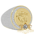 Genuine Silver 14K Gold Over Lucky Lady Designer Ring Good Luck Men's Band 20 mm