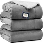 Sherpa Fleece Blanket For Bed King Size 108X90 Inches Extra-large Blanke