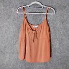Hollister Top Large Empire Waist Embroidered Adjustable Straps Tie Knot Cropped