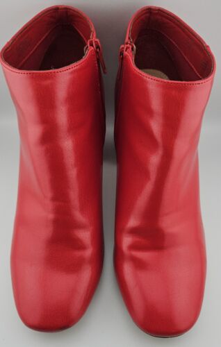 Women's Shoes-Katy Perry Red Patent Boots /Corra Heel/Size 11