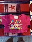 Build A Bear, Girls, Retired, White  & Pink Happy Birthday T-shirt Balloons