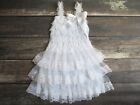 NEW Girls Size 6/7 White Lace Flower Girl Dress, Rustic Country Wedding Dress