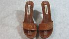 Steve Madden Shoes Women's 7B Tooled Leather Slip-on Mules/Heels Boho Casual Y2K