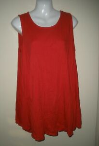 #5 By Together You and I Oversized Babydoll Swing Top Red L Modal Cotton