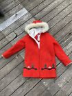 Vintage Hudson’s Bay Coat Parka Red Wool Igloo 60s 70s Fur Hood Size Vintage Med