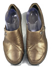 Clarks Women's Loafer Size 9.5 M Ashland Lane Slip on Shoe Gold Tone Leather
