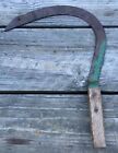 Hand Sickle Tool Green vintage weed scythe cutter swing blade reaper