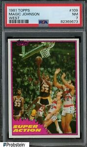 New Listing1981 Topps Basketball #109 Magic Johnson Lakers HOF West PSA 7 NM