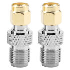 2x SMA Male To F Female RF Coaxial Adapter Straight Coupling Connector Kits