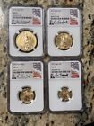 2019 4 Coin Set Gold American Eagle NGC MS 70 Don Everhart Hand Signed RARE