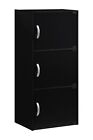 3-Shelf, 3-Door Multi-purpose Cabinet, Black