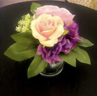 Rose And Hydrangeas Faux Floral Vase