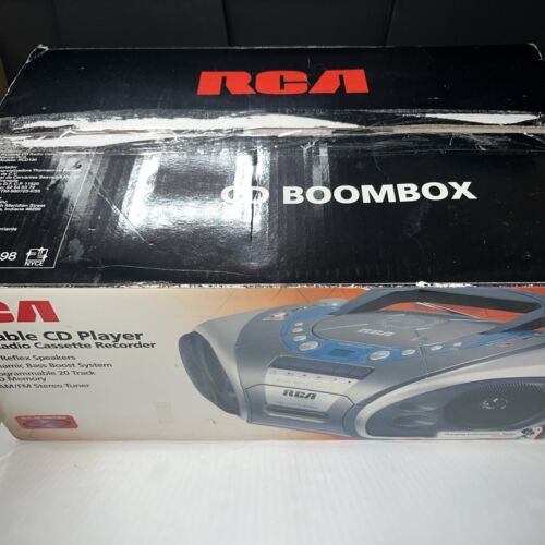 RCA RCD130 Portable CD Player w Radio Casse Recorder Boombox, NEW!