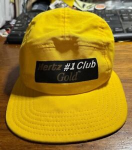 Vintage 1990's Hertz Rent-A-Car #1 Club Gold Snapback Baseball Hat Cap #FG