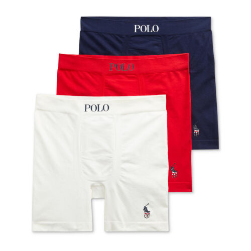 Polo Ralph Lauren Mens 3 Pack Seamless Four-way Stretch Boxer Briefs $42