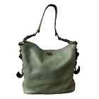COACH Chelsea Green Pebbled Leather Rivet Strap Shoulder Turn-lock Bag