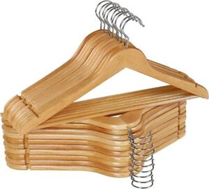 5/10/15/20PCS Wooden Suit Hangers for Clothes Coats Jackets Dress Pants Shirts