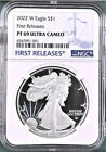 2022 w proof silver eagle ngc pf69 uc first releases fr label with coa