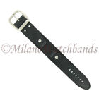 20mm Hadley Roma Black Genuine Leather X-Wide Military Style Cuff Watch Band 912