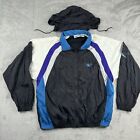 Vintage 90s Reebok Full Zip Up Windbreaker Vented Jacket Fold Up Hood Size L