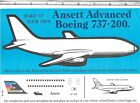 ANSETT  Stickers Advanced Boeing 737-200, Make your own 737 & Add Stickers 8 1/2