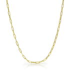 14k Yellow Gold 3mm Paperclip Chain Rolo Elongated Link Cable Necklace Women 20