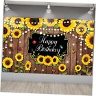 Sunflower Happy Birthday Party Decorations Rustic Wood Photography Butterfly