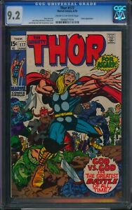 Thor #177 🌟 CGC 9.2 🌟 Surtur Appearance! Kirby Mighty Thor Marvel Comic 1970