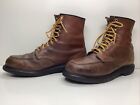 MENS RED WING WORK MOC STEEL TOE BROWN BOOTS SIZE 12 D