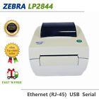 Zebra LP2844 Direct Thermal Label Printer Ethernet USB Serial NO AC Adapter