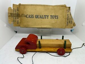 Vintage Cass Quality Toys Wooden Truck Pull String With The Box