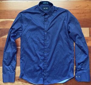Men's Luxury Slim-Fit Button Down  Shirt ( Size M ) Silk/Cotton Styled In Italy