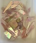 Pink Iridescent Stained Glass Pieces For Hobbies/Mosaics/Arts/Crafts