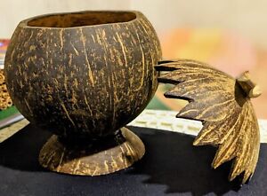 CARVED NATURAL CREATIVE COCONUT SHELL BOWL