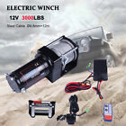 3000LBS Winch ATV UTV 12V Electric Off Road Steel Cable w/ 4-way Roller Remote