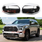 Chrome Side Rearview Mirrors Cover Trim Accessories For Toyota Sequoia 2023 2024