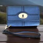 Fossil Maddox Wallet Blue Soft Leather EUC