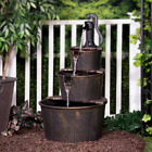 3-Tier Barrel Waterfall Fountain for Outdoor Garden Decor Garden Landscape New