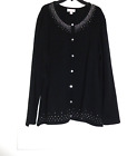 Quacker Factory XL Embellished Black Long Sleeve Sweater