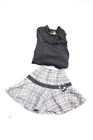 Eliane Et Lena Collection il Gufo Girls Skirt Gray Bow Front Top Size 8 6 Lot 2