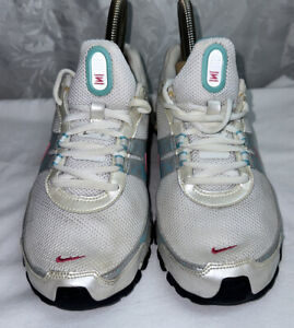 Nike Womens Size 8 Shox Turbo V 316874-111 White Pink Running Shoes Sneakers