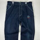 Hop Lite FUBU Style Wide Leg Denim Baggy Jeans Sz 40x36 Skate Carpenter Y2K Blue