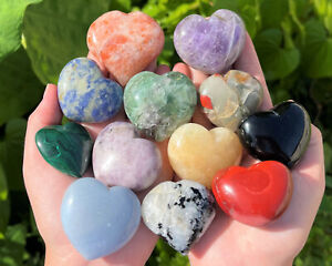 LARGE Gemstone Crystal Hearts 1.5 - 2
