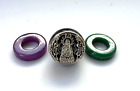 HSN Sterling Silver Interchangeable Buddha RING Size 6.75 Purple Green Black