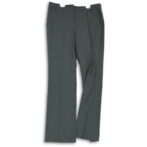 New York Company Womens Gray Flat Front Straight Leg Dress Pants Size 10 Tall